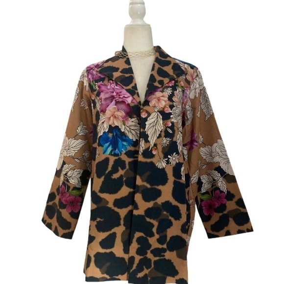 RL Nishat Pret Floral Animal Print Blazer Jacket Cotton NWT - Picture 3 of 12